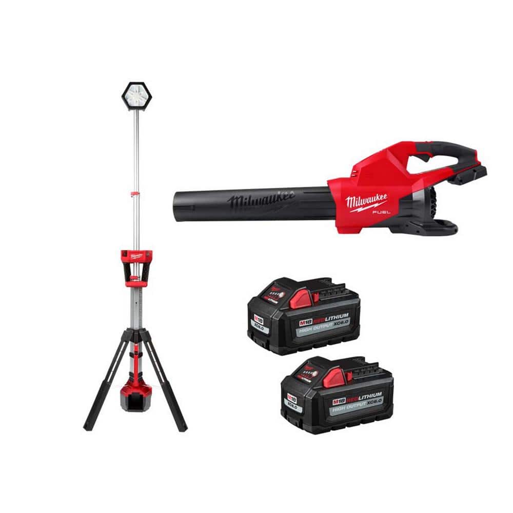 Milwaukee M18 18V Lithium-Ion Cordless Rocket Dual Power Tower Light  M18  Blower w/(2) High Output 6.0Ah Batteries 2131-20-2824-20-48-11-1862 The  Home Depot