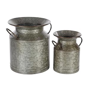 Grey Metal Farmhouse Decorative Jar (Set of 2)