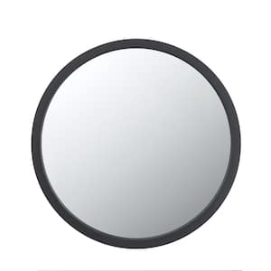 19.7 in. W x 19.7 in. H Mango Wood Black Wall Mirror