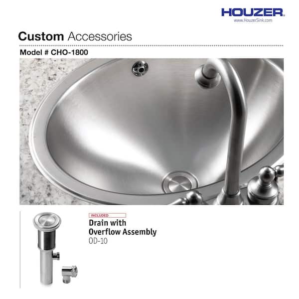 HOUZER Houzer Opus 18 in. Stainless Steel Undermount Single Oval
