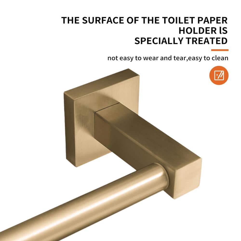 Gold Stainless Steel Wall Mounted Pivoting Toilet Paper Holder