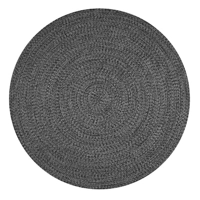 Nuloom Lefebvre Casual Braided Charcoal, Indoor Outdoor Circle Rugs