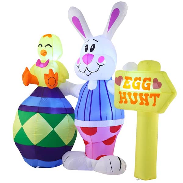 Easter Bunny with Egg Hanging Honeycomb Decorations – 6 Pc.