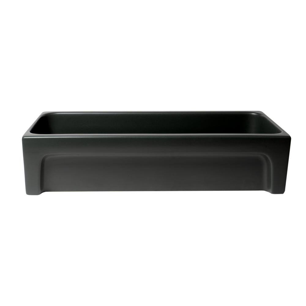 Matte Black Ceramic 36'' Trough Bathroom Sink