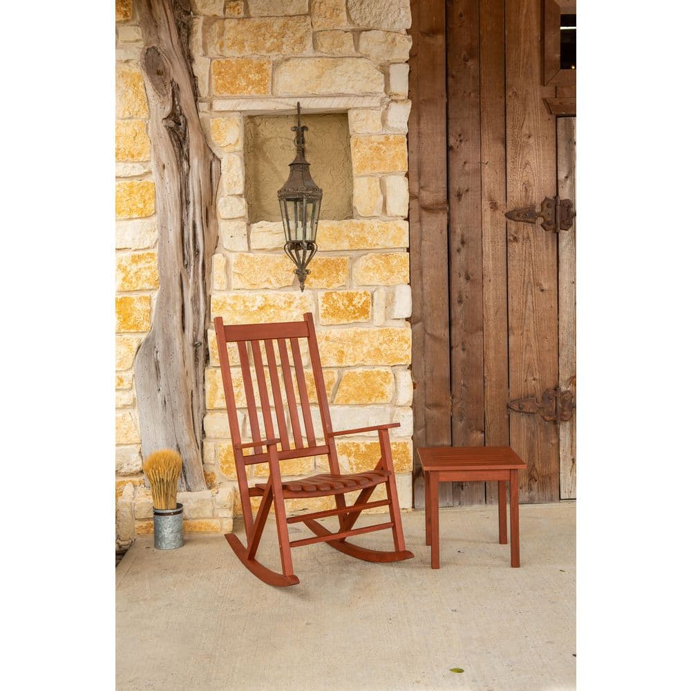 Heartland Brown Wooden Outdoor Rocking Chair with Arms