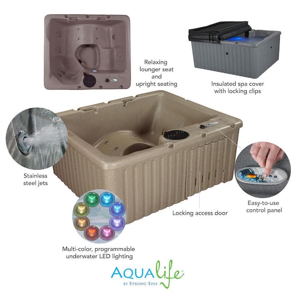 AquaLife Current 14-Jet 120 V Hot Tub, Seats 3-4, 3 Passive