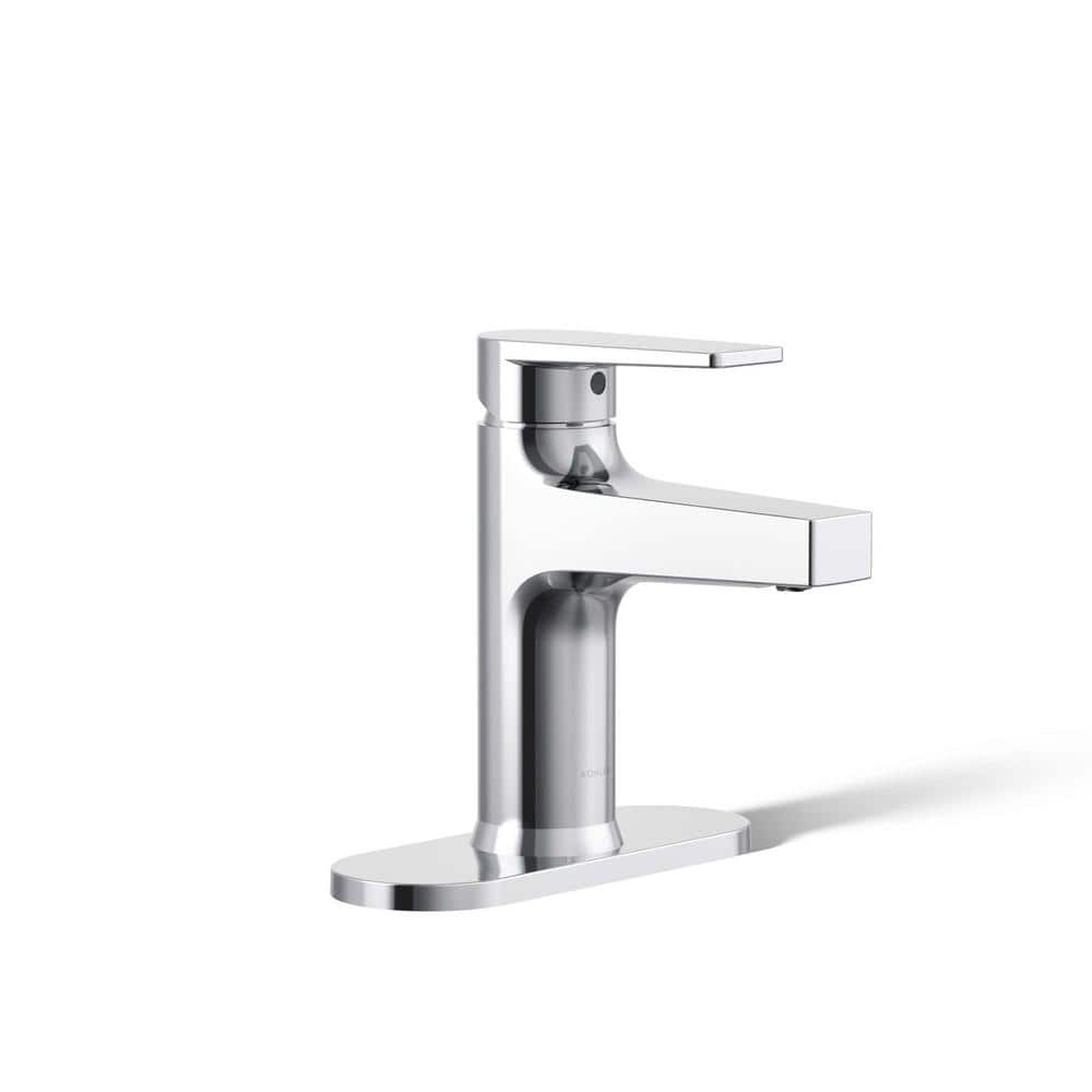 Polished Chrome Single-Handle Bathroom Faucet with Escutcheon