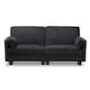 Baxton Studio Felicity 82.7 in. Dark Gray Polyester 3 Seater Twin