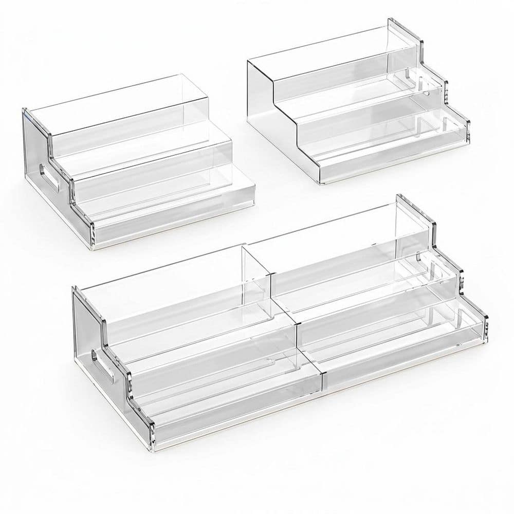 Clear Acrylic Expandable 3-Tier Can Rack Organizer with Adjustable Split Design for Pantry and Kitchen, Holds 24 Cans price history on PriceWatchPro