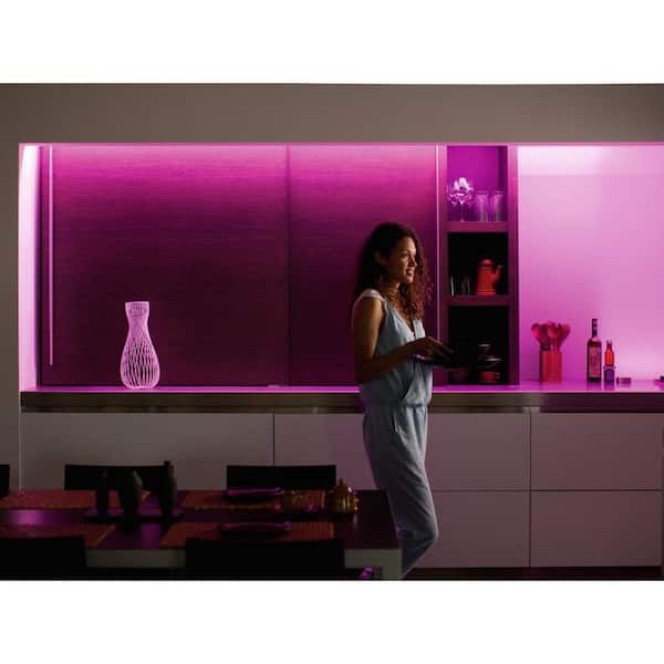 Edelsteen rechtdoor bibliotheek Philips Hue White and Color Ambiance 3.3 ft. Extension LED Under Cabinet  Light (1-Pack) 555326 - The Home Depot