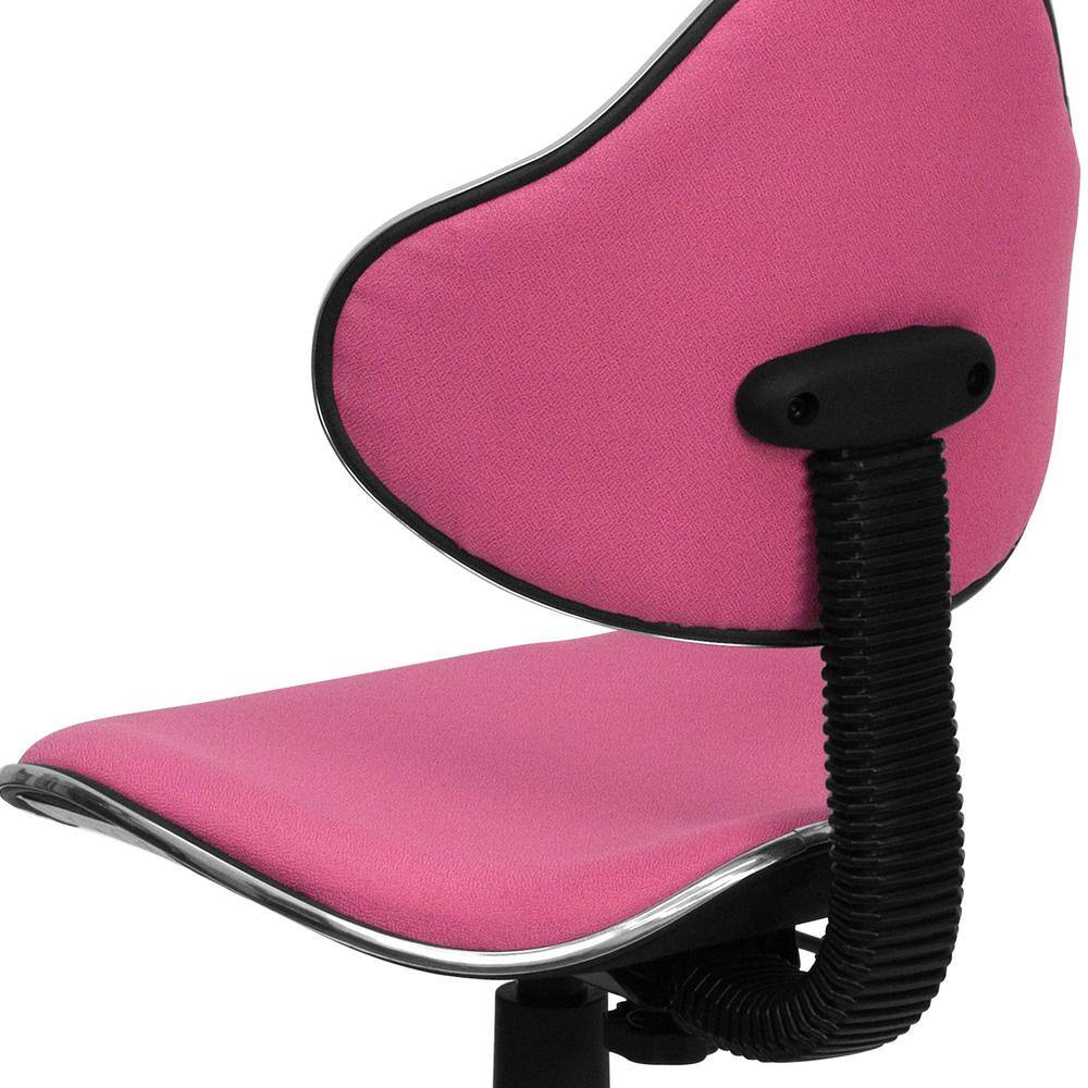 Swivel Pink Polyester Low-Back Task Chair