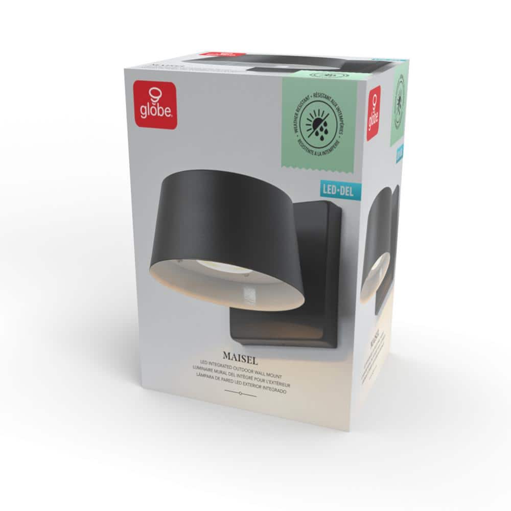 Maisel 8'' Matte Black LED Integrated Modern Outdoor Wall Lantern