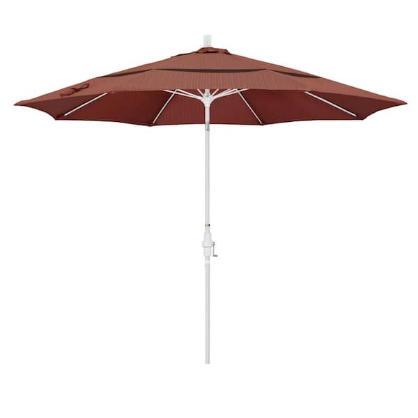 California Umbrella 11 ft. Fiberglass Collar Tilt Double Vented Patio Umbrella in Terrace Adobe Olefin