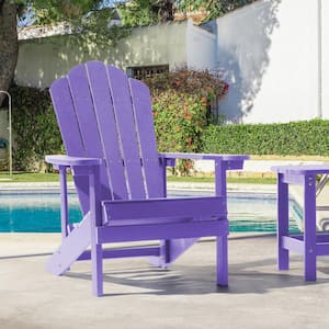 Purple HIPS Plastic Weather Resistant Adirondack Chair for Outdoors (1-Pack)