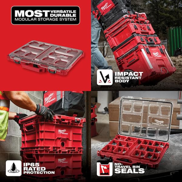 PACKOUT 11-Compartment Low-Profile Impact Resistant Portable Small Parts Organizer