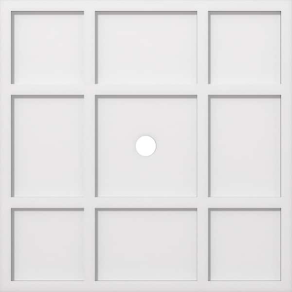 Ekena Millwork 1 in. P X 9-3/4 in. C X 28 in. OD X 2 in. ID Rubik Architectural Grade PVC Contemporary Ceiling Medallion
