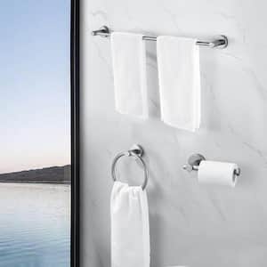3-Piece Wall Mount Aluminum Adjustable Length Bathroom Towel Rack Set in Gray