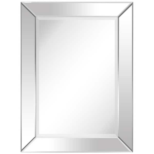 Medium Rectangle Beveled Glass Modern Mirror (40 in. H x 30 in. W)