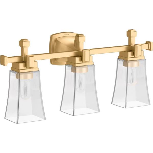 KOHLER Riff 3-Light Brushed Moderne Brass Wall Sconce