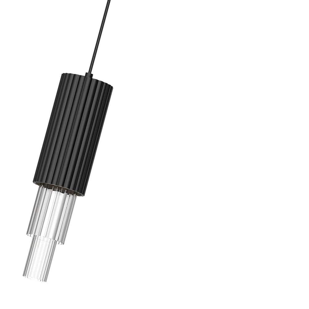 Bordeaux Matte Black Glass LED Pendant Light