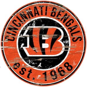 24" NFL Cincinnati Bengals Round Distressed Sign