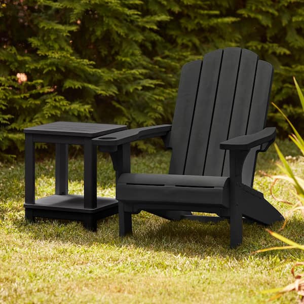 Keter Kiawah Resin Plastic Black Adirondack Chair 263607 - The