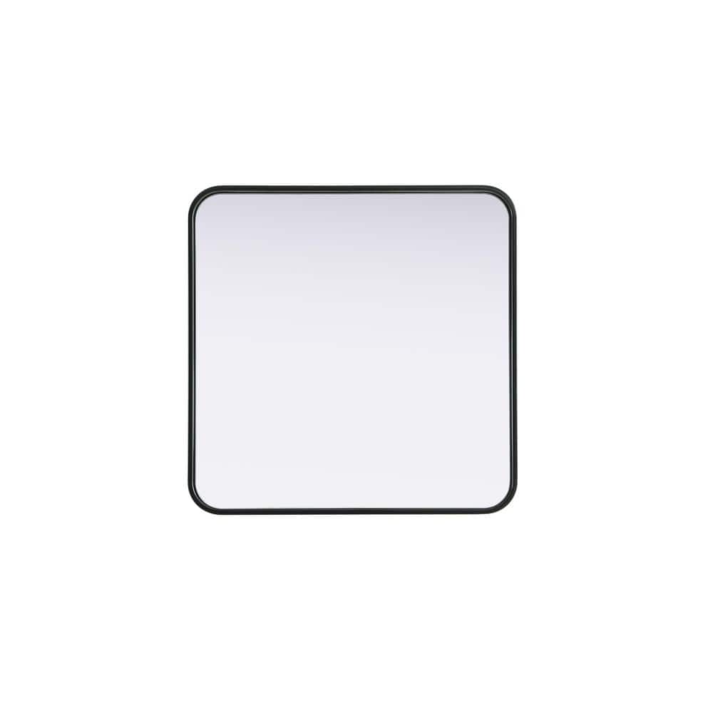 Timeless Home Black 24 in. W x 24 in. H Contour Wall Mirror