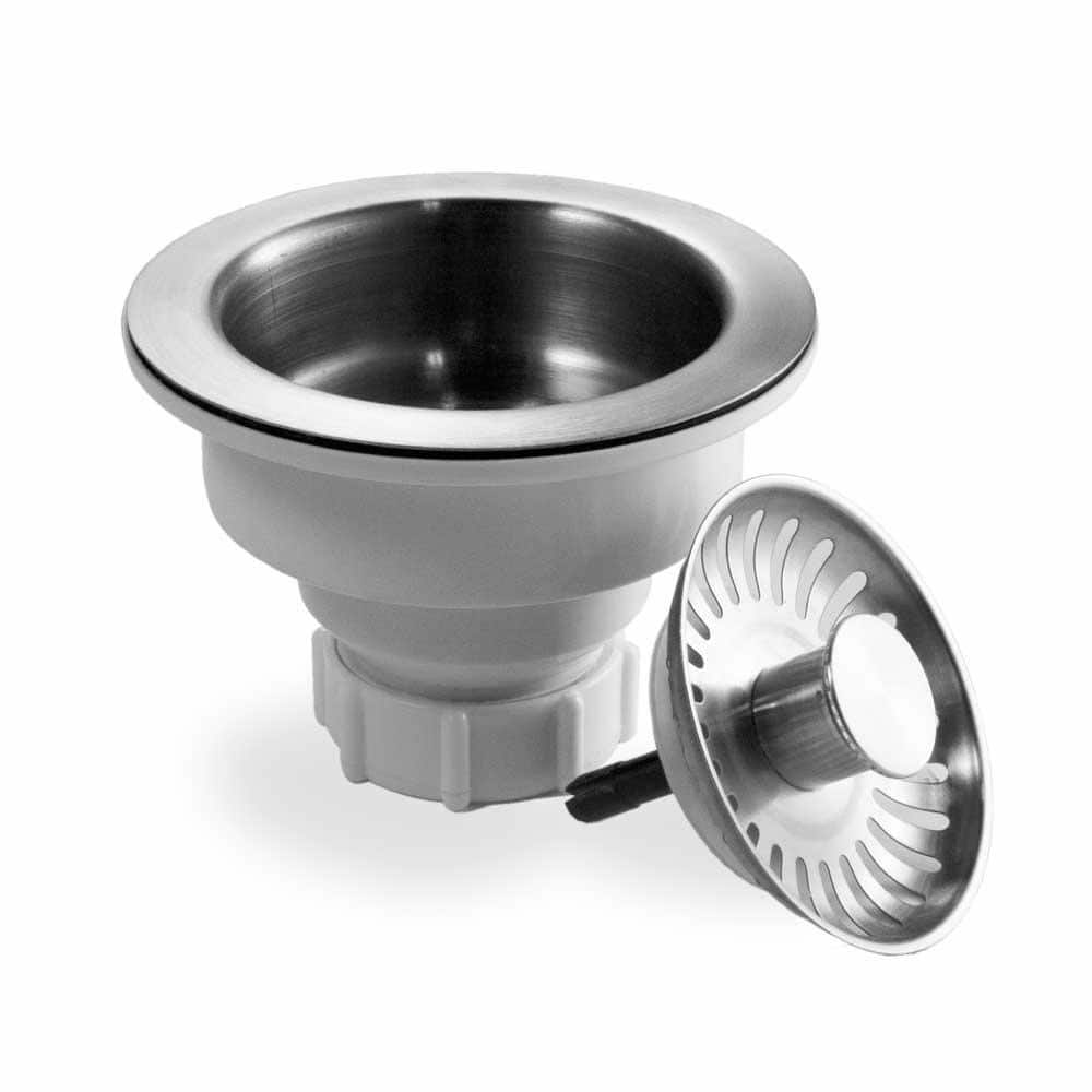 EZ Grip Stainless Steel Push-Pop Kitchen Sink Strainer, 3.5 inch