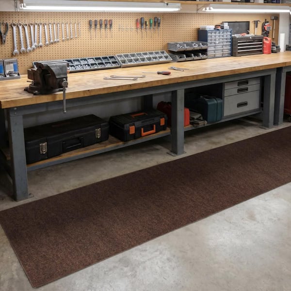 All Purpose Wide Wale Mocha Brown 2 ft. x 12 ft. Indoor/Outdoor Commercial Mat