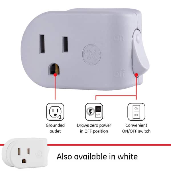 Triple Plug Outlet Adapter with On/Off Switch 