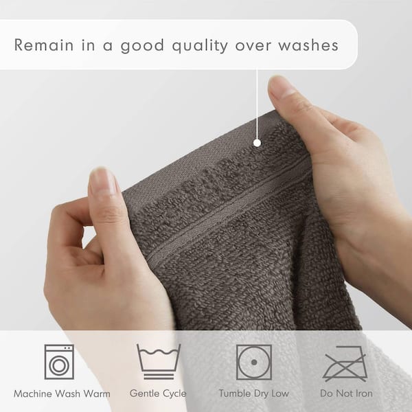 400GSM Essential Bundle 6-Piece Grey Cotton Bath Towel Set