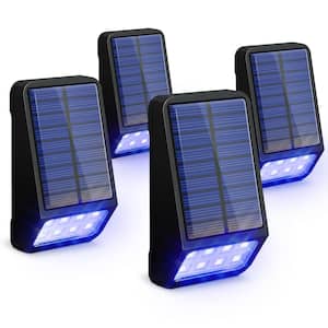 0.8-Watt Equivalent Integrated LED Blue Waterproof Dusk to Dawn Wall Pack Light for Garden (4-Pack)