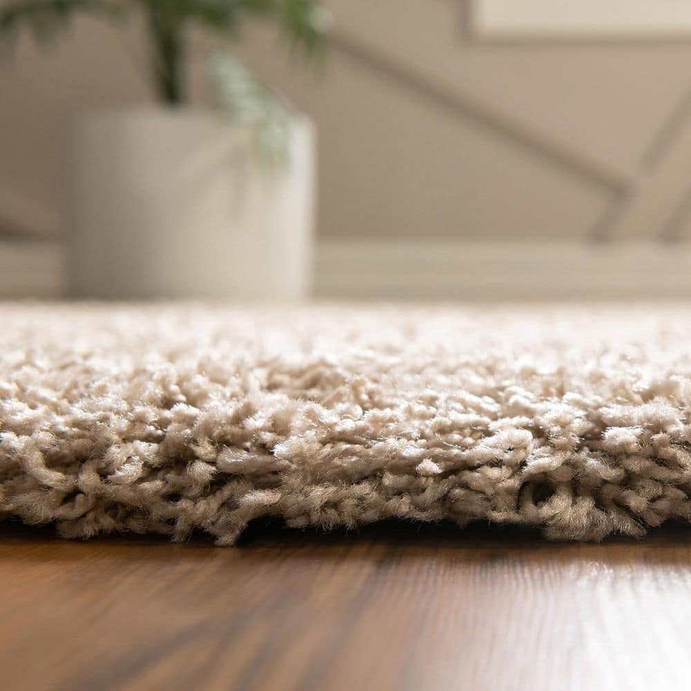 2'x3' Blue Solid Shag Reversible Synthetic Rug