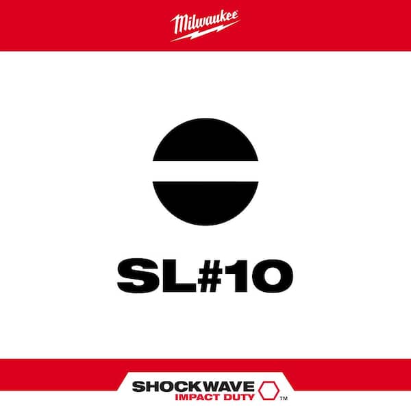 SHOCKWAVE Impact Duty 1 in. x 1/4 in. SL#10 Slotted Alloy Steel Insert Bit (2-Pack)