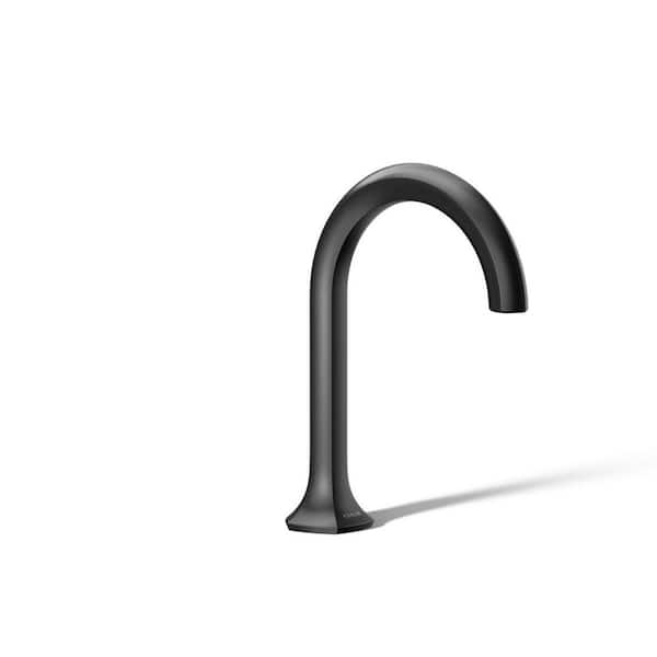 KOHLER Occasion Bathroom Sink Faucet Spout with Cane Design in Matte Black