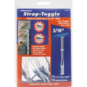 3/16 in. Strap Toggle with #10 x 2-1/2 in. Machine Screw (12-Pack)