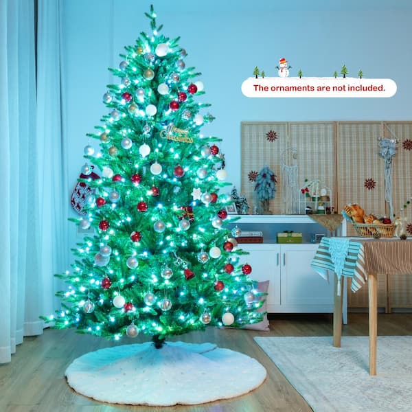 Gymax 8 Ft. Pre-Lit Artificial Christmas Tree With App Control And 15 Lighting Modes Gym08414