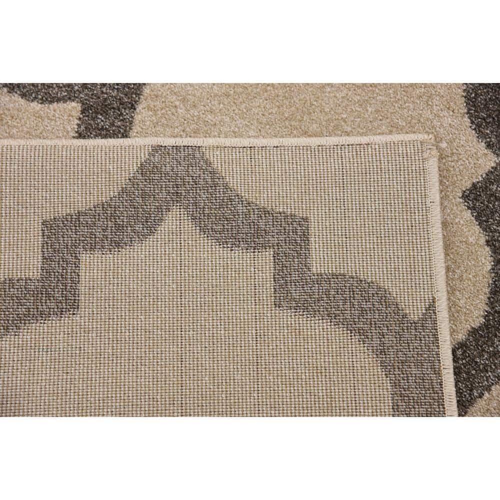 10' x 10' Beige and Gray Trellis Square Rug