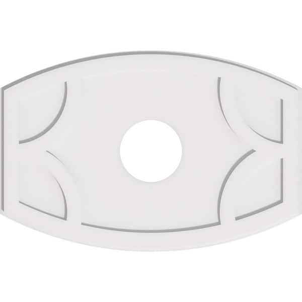 Ekena Millwork 34 in. W x 22-5/8 in. H x 7 in. ID x 1 in. P Kailey Architectural Grade PVC Contemporary Ceiling Medallion
