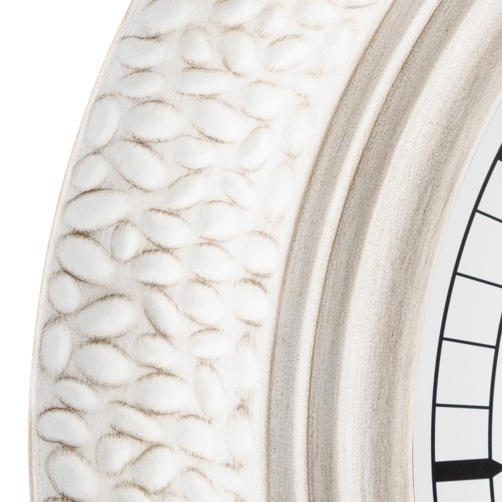 21" White-Washed Hammered Metal Analog Wall Clock