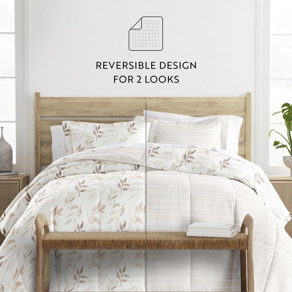 Ivory Full Down Alternative Reversible Comforter Set