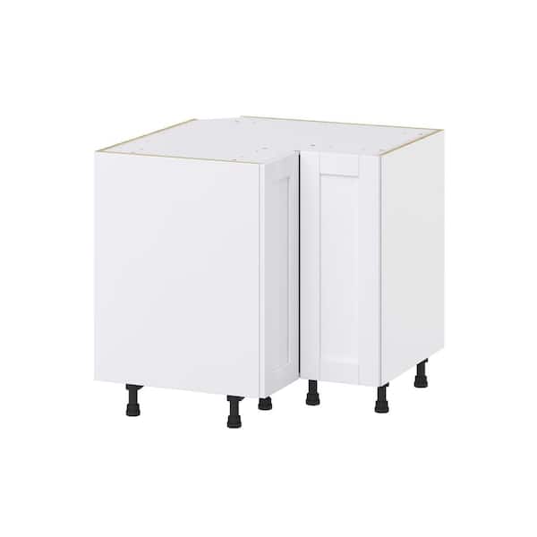 J COLLECTION Mancos Bright White Shaker Assembled Base Corner Kitchen Cabinet (36 in. W x 34.5 in. H x 24 in. D)
