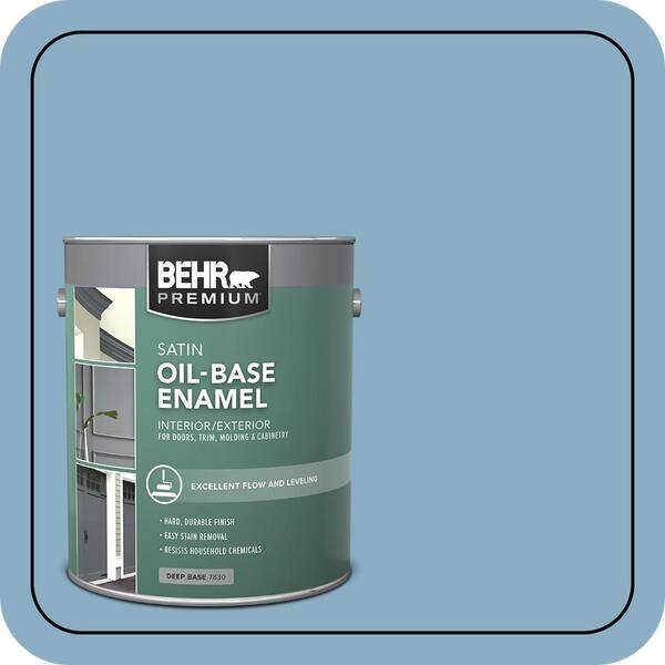 Chilly Blu BEHR 1 gal. #S500-4 Chilly Blue Oil-Base Semi-Gloss Enamel Interior ...