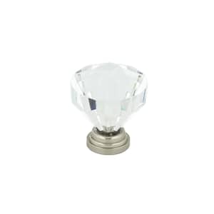 Montreuil Collection 1-1/4 in. (32 mm) Crystal and Brushed Nickel Eclectic Cabinet Knob