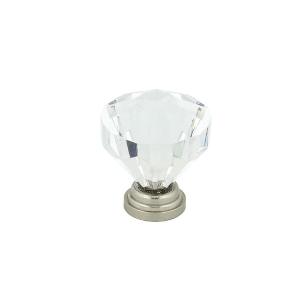 Richelieu Hardware Montreuil Collection 1-1/4 in. (32 mm) Crystal and Brushed Nickel Eclectic Cabinet Knob