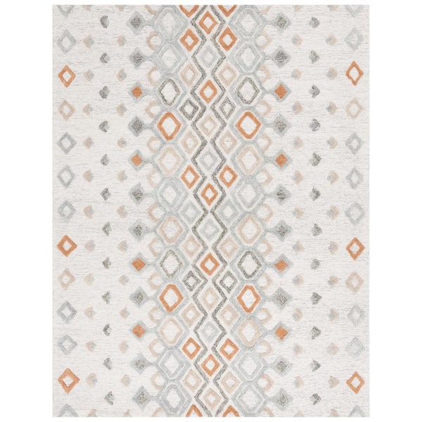 SAFAVIEH Casablanca 8 ft. x 10 ft. Ivory/Rust Diamond Fade Area Rug ...