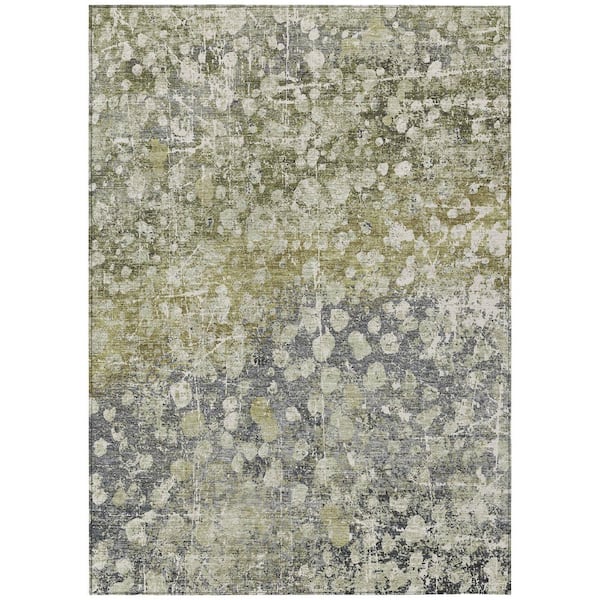 Chantille Machine Washable Indoor/Outdoor Abstract ACN2113 Olive 9 ft. x 12 ft. Area Rug