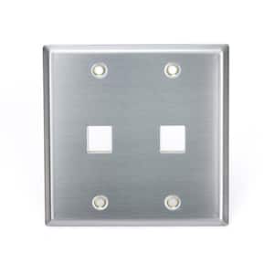 Stainless Look 2-Gang Audio/Video Wall Plate (1-Pack)