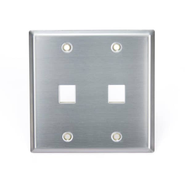 Leviton Stainless Look 2-Gang Audio/Video Wall Plate (1-Pack)