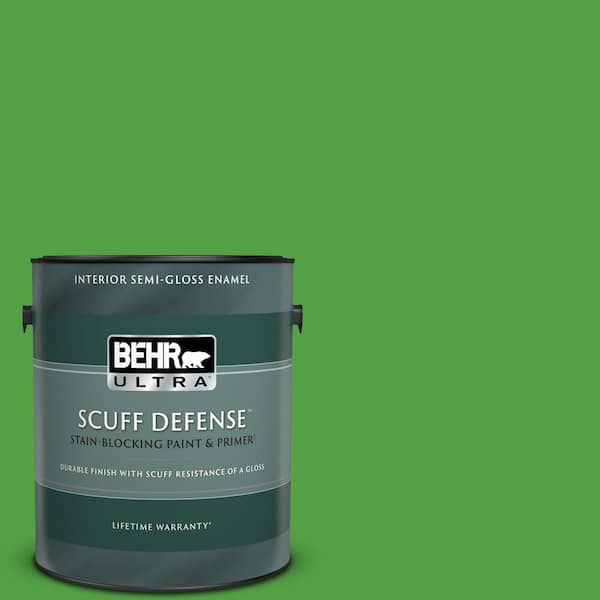 BEHR ULTRA 1 gal. #S-G-440 Green Acres Extra Durable Semi-Gloss Enamel Interior Paint & Primer